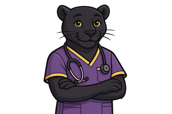 Panther Nurse with purple and yellow colors